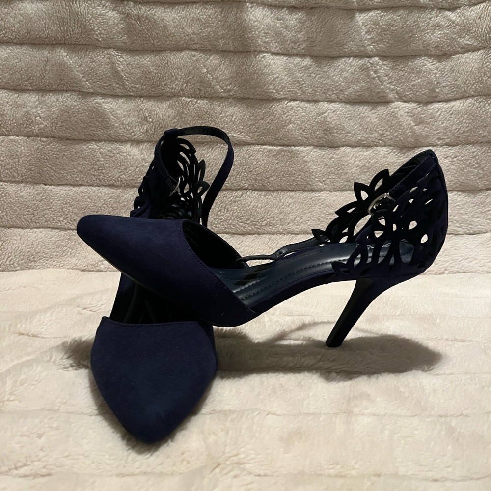 Blue Suede Heels - Size 7.5